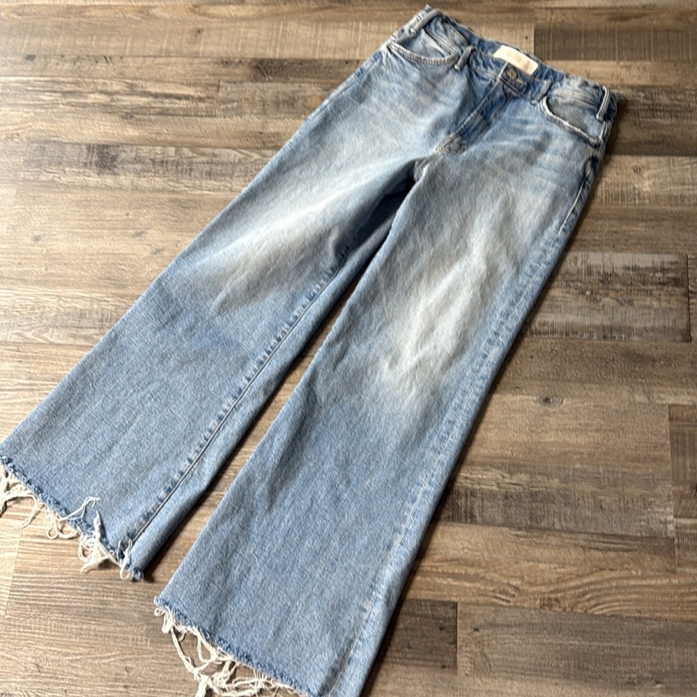 MOTHER Light Blue Flare & Wide Leg Jeans